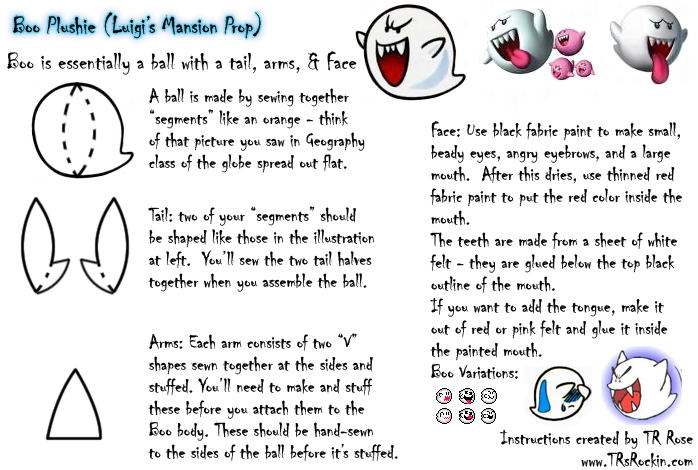 Boo Plushie Instructions